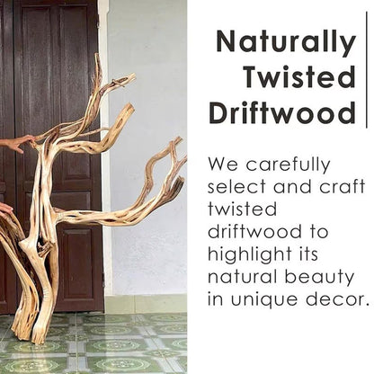 Solid Wood Driftwood Tree Branch Wall Mount Floating Shelf